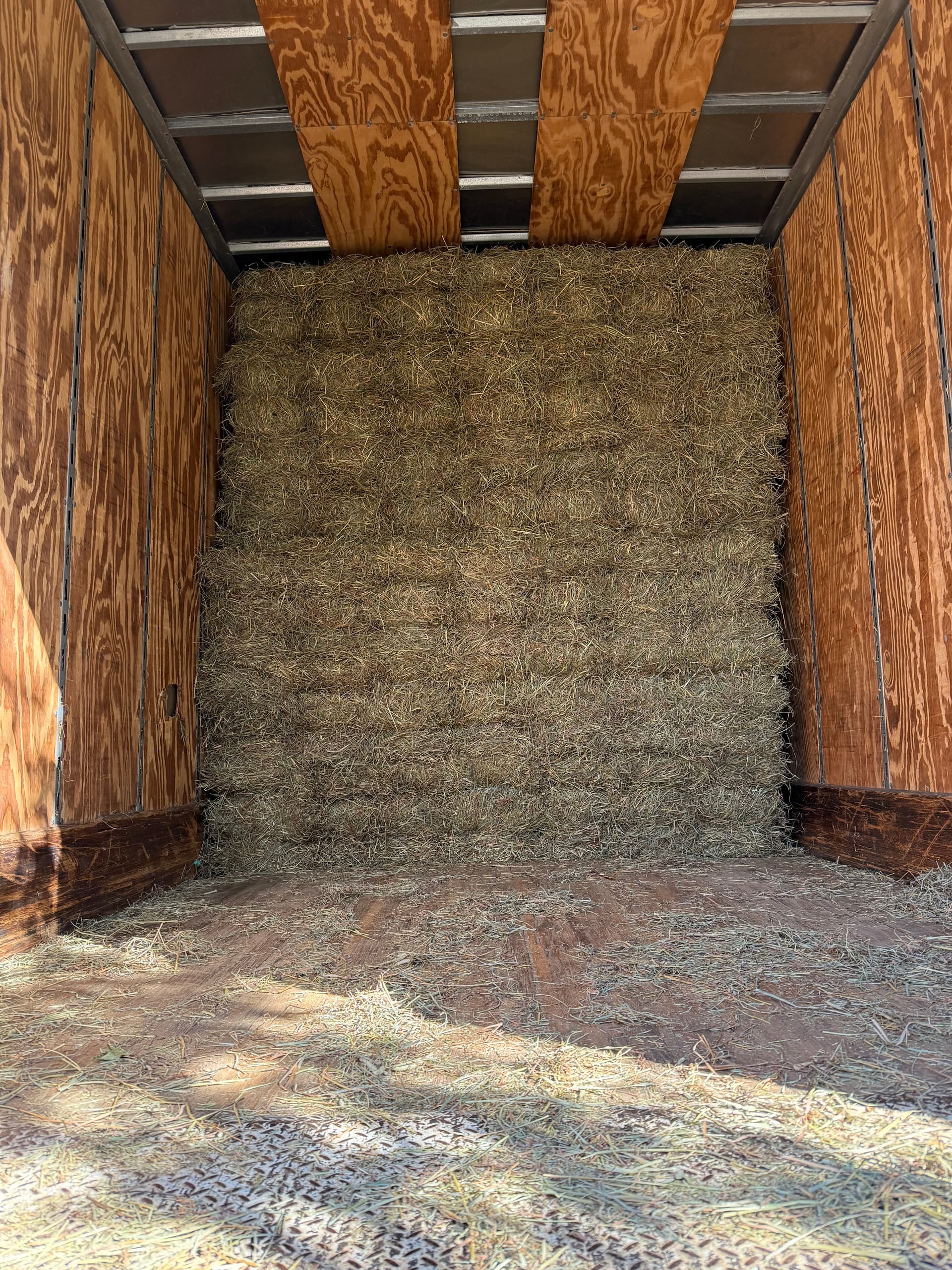 Hay bales loaded for delivery